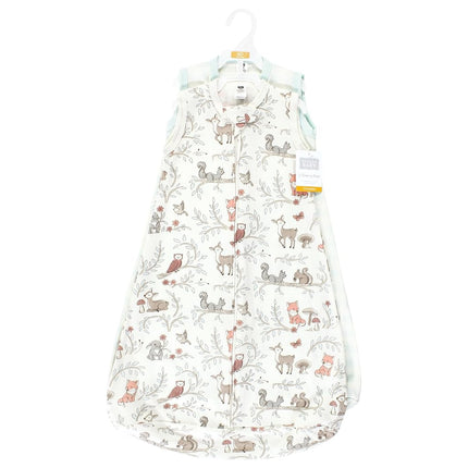 Hudson Baby BabyCotton Saco de Dormir de Manga Larga, Manta, Sin Mangas, Amigos del Bosque para Niñas, 0-3 Meses