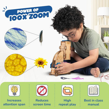 Smartivity Microscope STEM STEAM Educational DIY Building Construction Activity Toy Game Kit, Easy Instructions, Experiment, Play, Learn Science Engineering Project 8+with 100x Zoom