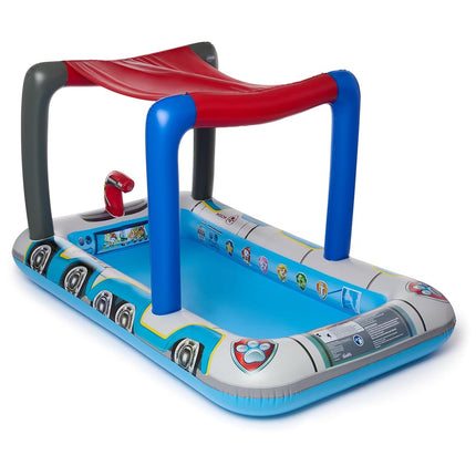 SwimWays Paw Patrol Deluxe Inflatable Pool, Above Ground Pool with Canopy and Fast Inflation for Kids Aged 3 & Up