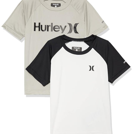 Rashguard Hurley pour Garçon, Gris Chiné/Blanc, 4 ans