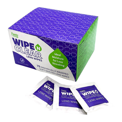 Flents WIPE'N Lens Wipes, Clear, 75 Count