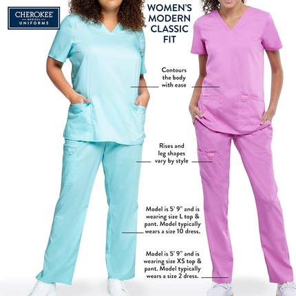 Cherokee Women Scrubs Pant Workwear Originals Natural Rise Flare Leg Drawstring 4101, Khaki, XXL