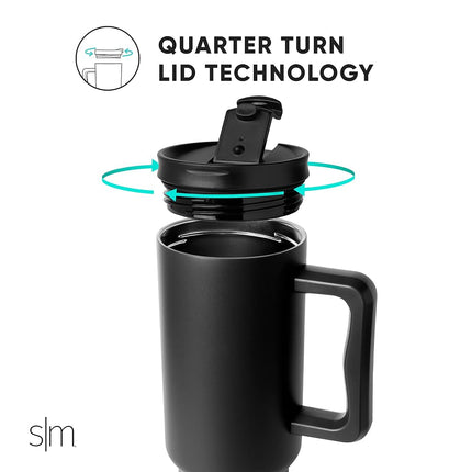 Simple Modern Tumbler Flip Lid | Reusable Replacement ONLY Fits Simple Modern | Stainless Steel Trek Travel Coffee Mug Water Bottle | Trek Collection | Blush