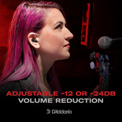 D'Addario dBud High Fidelity Earplugs with Two Volume Settings -12 dB and -24 dB - No Batteries or Charging - Concert Ear Plugs - Noise Reduction Ear Plugs for Musicians, Concerts, Festivals, Gifts