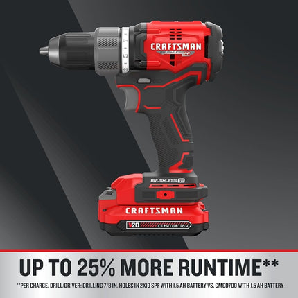 Kit de taladro/atornillador sin escobillas CRAFTSMAN RP+ (CMCD713C2)
