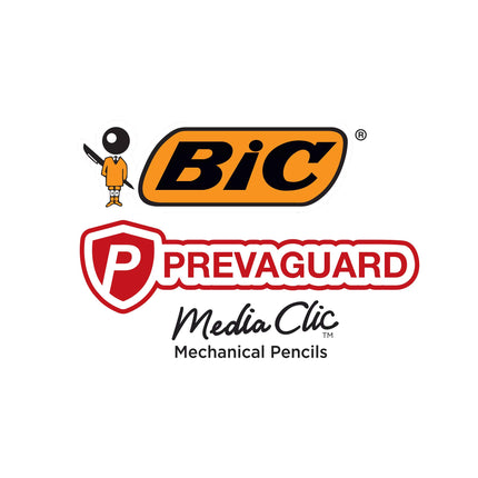 Lápiz mecánico BIC PrevaGuard Media Clic del n.º 2, punta mediana (0.7 mm), 48 unidades, escritura suave, contiene protección integrada en el lápiz