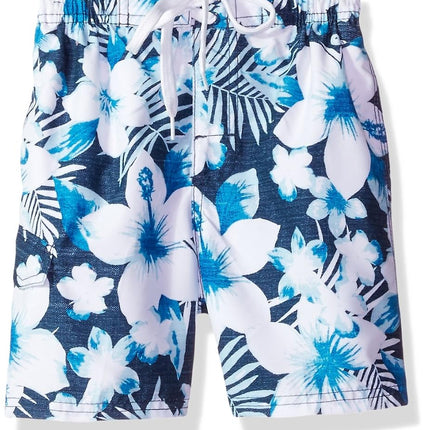 Kanu Surf Boys' Big Dominica Floral Quick Dry Beach Board Shorts Swim Trunk, Navy, Large (14/16)