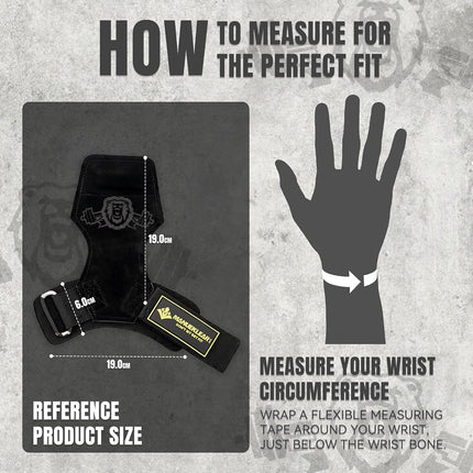 MANUEKLEAR Weightlifting Wrist Straps with Cushion Wrist Loop,Leather Weight Lifting Wrist Straps for Deadlifts, Powerlifting, Heavy Shrug for Men/Women (Black)