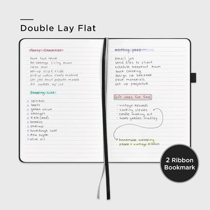 &And Per Se Lined Notebooks, 3 Pack, A5 Hardcover Journals, 160 Page Thick Paper, 100 GSM, Notebook for Office, School (Black)