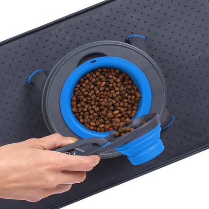Dexas Pets Collapsible KlipScoop Collapsible Dry Dog Food Scoop and Dog Food Bag Clip, 2 Cup Capacity, Pro Blue