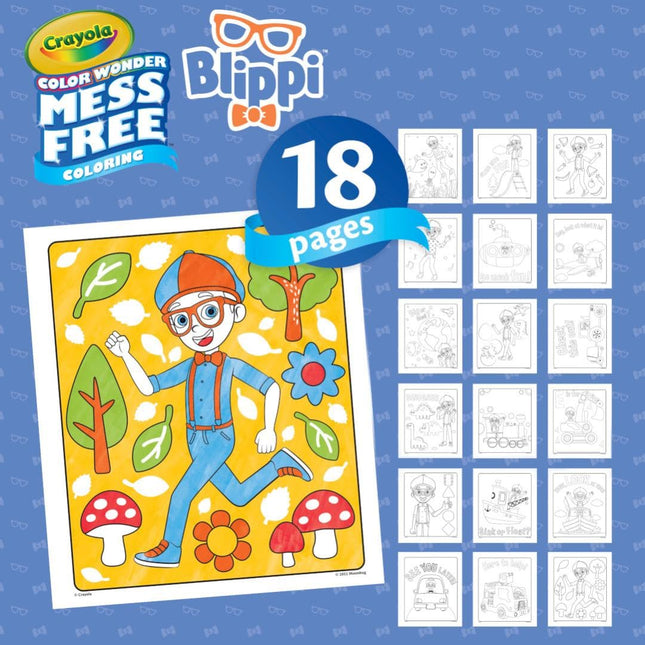 Crayola Color Wonder Blippi, Mess Free Coloring Pages & Markers, Gift for Kids, Age 3, 4, 5, 6