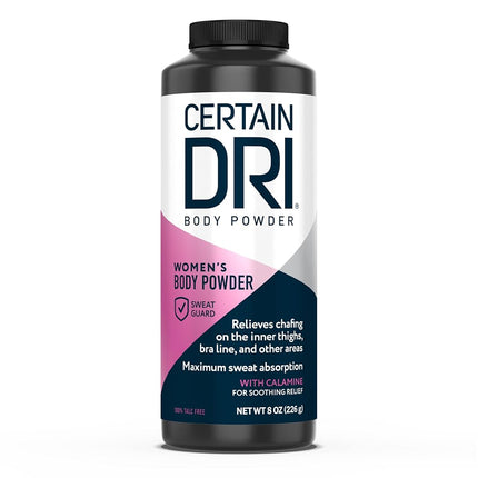 Certain Dri Body Powder for Women, Maximum Sweat A
