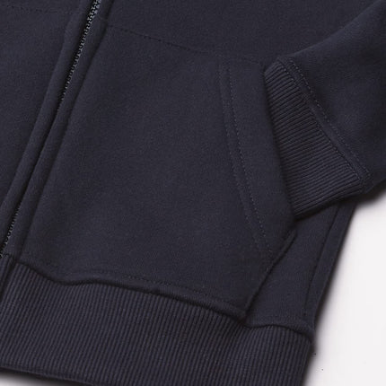 Nautica Boys' Long Sleeve Sensory-Friendly Fleece Full Zip Hoodie, Navy, 18-20