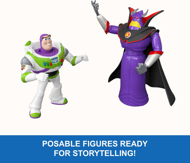 Mattel Disney Pixar Storytellers Pack de 3 Figuras de Acción Intergalácticas de la Historia, Buzz Lightyear, Zurg y Alien Articulados de 10 cm