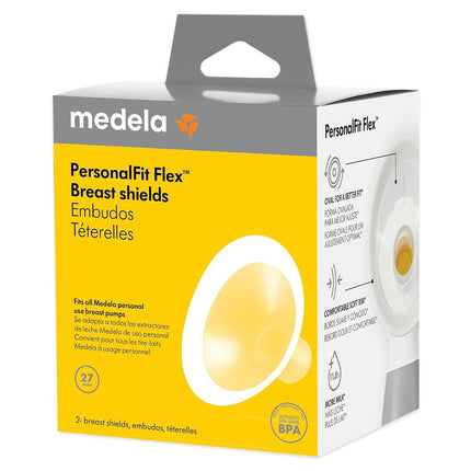 Medela PersonalFit Flex Breast Shields, 2 Pack of Large 27mm Breast Pump Flanges, Made Without BPA, Shaped Around You for Comfortable and Efficient Pumping