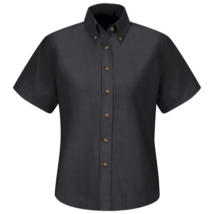 Red Kap Women's Short Sleeve Poplin Dress Shirt - Black - 14