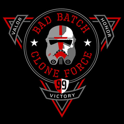 STAR WARS Kids Bad Batch Badge of Clones T-shirt Fille Col Rond Uni, Noir, XS