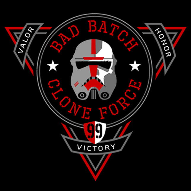 STAR WARS Kids Bad Batch Badge of Clones Girl's Solid Crew Tee, Black, X-Small