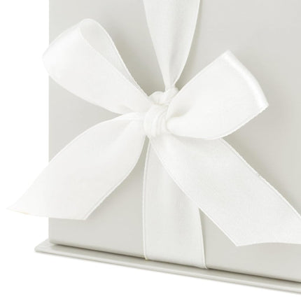 Hallmark Small Gift Box with Bow and Shredded Paper Fill (Cream White 4 inch Gift Box) for Weddings, Bridal Showers, Graduations, Birthdays, Bridesmaids Gifts, All Occasion