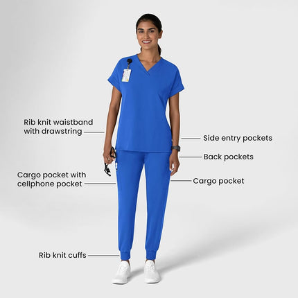 WonderWink Women's Jogger Utility Scrub Pant, Royal, Medium