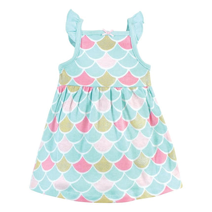 Hudson Baby Baby Girls' Cotton Dresses, Mermaid Princess, 9-12 Months