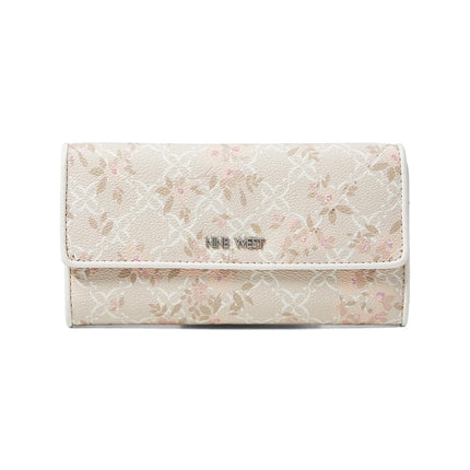 Nine West Women's Zuri SLG Check Sec Wallet, Milk Logo Floral, Medium