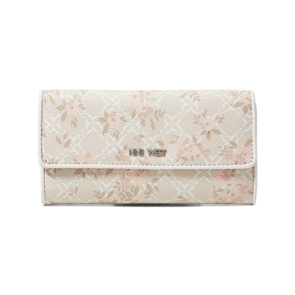 Nine West Women's Zuri SLG Check Sec Wallet, Milk 
