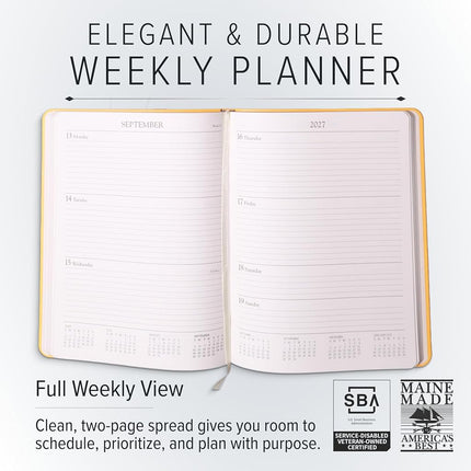 Gallery Leather Large Weekly Planner 2026-2027 Acadia Cactus