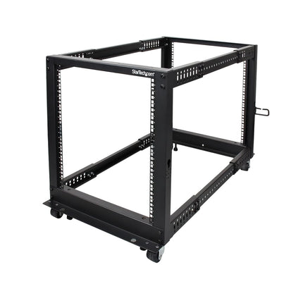 StarTech 12U 4-Post Open-Frame Rack, 101cm, 544kg, Mobile (4POSTRACK12U)