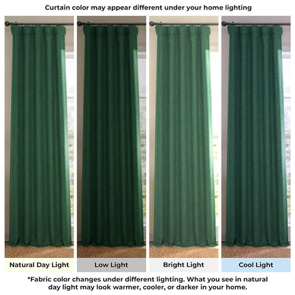 HPD Half Price Drapes Extra Wide Linen Room Darkening Curtain (1 Panel) 100 X 96, BOCH-LN21327-96-DW, Key Green