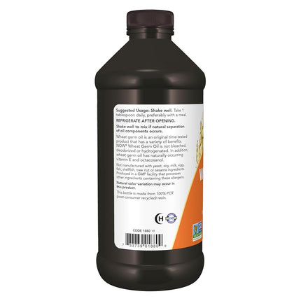 NOW Wheat Germ Oil, 16-Ounce