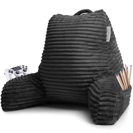 Clara Clark Cut Plush Striped Reading Pillow for K