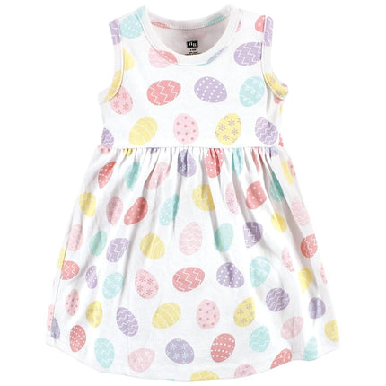 Hudson Baby Baby Girls' Cotton Dress and Cardigan Set, Easter Eggs, 3-6 Months