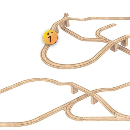 BRIO World 50 Piece Train Track Pack for Kids Age 3 Years Up - Wooden Railway Accessories and Add Ons