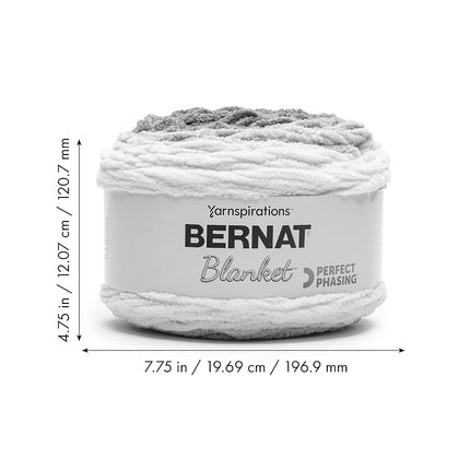Bernat Blanket Perfect Phasing DEEP Black Cake Yarn - 2 Pack of 10.56oz/299.37g - 100% Polyester - #6 Super Bulky - 220 Yards for Knitting, Crocheting, Crafts & Amigurumi, Chunky Chenille Yarn