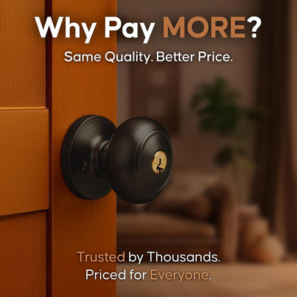 Copper Creek CK2040TB Colonial Door Knob, Keyed Entry Function, 1 Pack, Tuscan Bronze