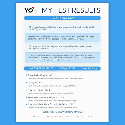 YO Home Test | #1 FDA Cleared Home Semen Analysis | Tests Concentration, Motility, Progressive Motility, and More with 97% Accuracy | No Mail-in or Lab Visit | Includes 3 Tests