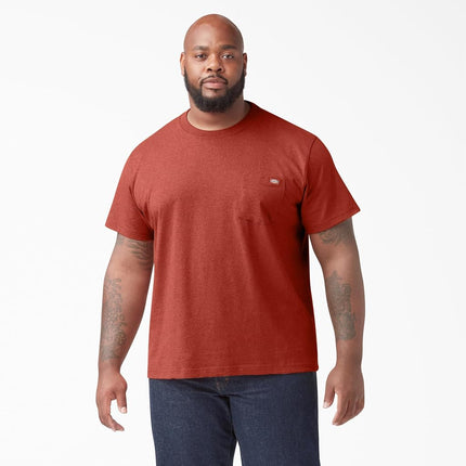 Dickies Men's Heavyweight Crew Neck Short Sleeve Tee T-Shirt, Rustic Red Heather, S