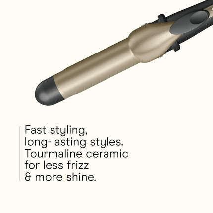 INFINITIPRO BY CONAIR Rizador de 1 1/4 pulgadas, incluye un clip desmontable que convierte el rizador en tenacilla para crear rizos sueltos. El rizador sin clip crea ondas impecables, para usar en cabello mediano y largo.