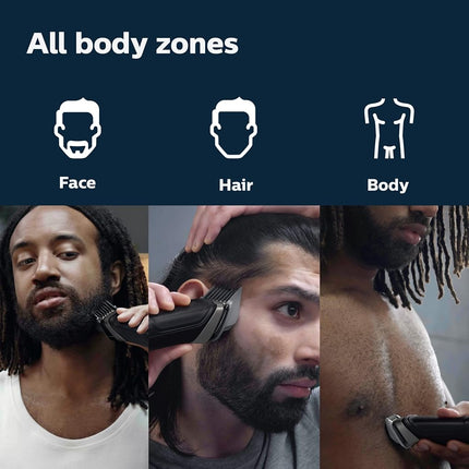 Philips NEW Norelco Multigroom Series 5000 18 Piece, Beard Face, Hair, Body and Intimate Hair Trimmer for Men - NO BLADE OIL MG5910/49