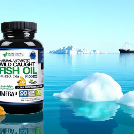 ecostream Naturals Wild Caught Omega 3 Fish Oil DPA-EPA-DHA Supplement 2,900 Milligrams - Now with Even More DPA-EPA-DHA