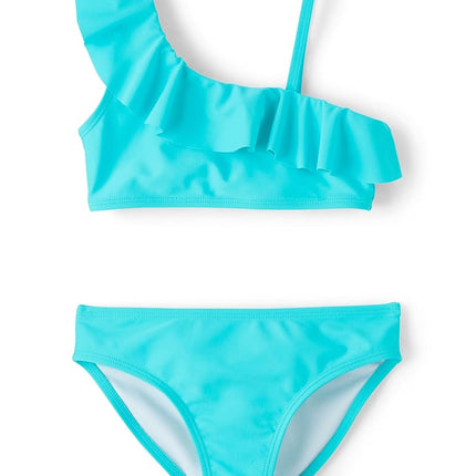 The Children's Place Girls' 2-Piece Bikini Swimsuit, Teal Ruffle, Small