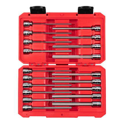 TEKTON 3/8 Inch Drive Long Hex Bit Socket Set, 19-