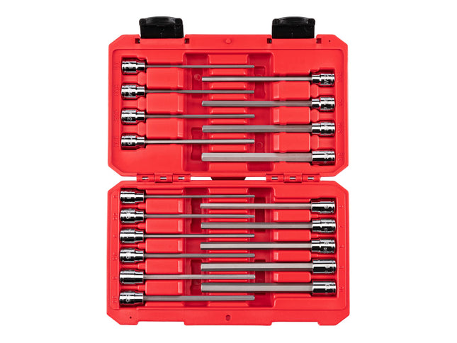 TEKTON 3/8 Inch Drive Long Hex Bit Socket Set, 19-
