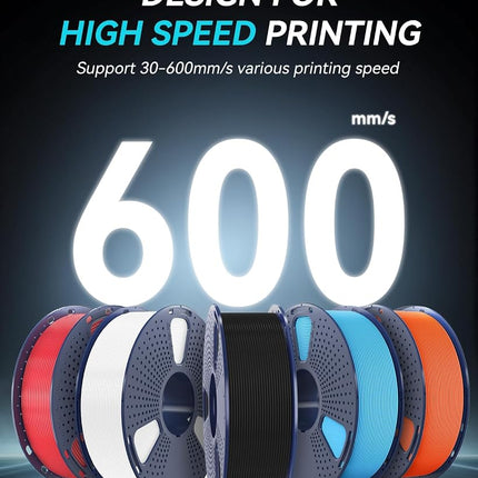 SUNLU 4KG Bundle Rapid PETG Filament, High Speed 30-600mm/s 3D Printer Filament 1.75mm ±0.02mm, 1kg Reusable Spool(2.2lbs), 4pcs in Total(White)