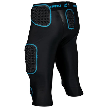 Champro Bull Rush Children's Belt 7 Pads Black/Blue Optic Size XL