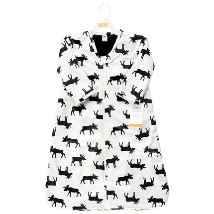 Hudson Baby Saco de dormir de piel sintética de felpa de manga larga unisex para bebé, manta usable, alce, 12-18 meses, alce, 12-18 meses