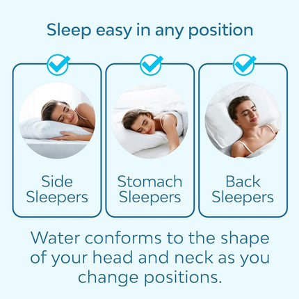 Mediflow Original Fibre Water Pillow – Adjustable Neck Support, Orthopaedic, Waterbase Cushioning – Side, Back & Front Sleepers (Single)
