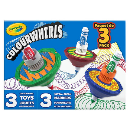 CRAYOLA Colourwhirls (3 Pack) - Rip 'Em & Spin 'Em! | Includes 3 Colourwhirls Toys & 3 Markers | Rippin' Spinnin Colouring Fun for Ages 6+
