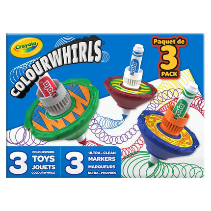 CRAYOLA Colourwhirls (3 Pack) - Rip 'Em & Spin 'Em! | Includes 3 Colourwhirls Toys & 3 Markers | Rippin' Spinnin Colouring Fun for Ages 6+